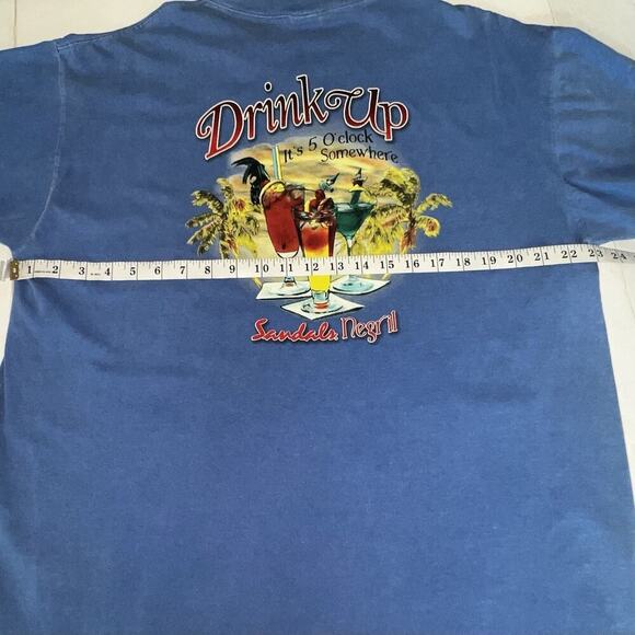 Sandals Negril Jamaica It’s 5 O’Clock Somewhere Blue Tee Shirt LG NWT - Picture 7 of 9